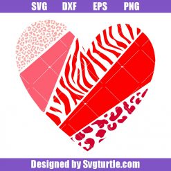 Animal Print Heart Svg, Wild Heart Svg, Valentines Heart Svg, Heart Svg