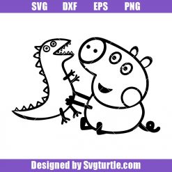 Baby Dinosaur Peppa Brother Svg, Pig George Svg, Cartoon Kids Svg