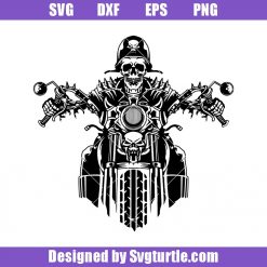Biker Grim Reaper Svg, Skull Biker Svg, Big Bike Svg, Biker Logo Svg