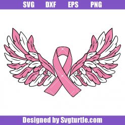 Cancer Awareness Angel Wings Svg, Cancer Awareness Svg, Breast Cancer Svg