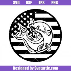 Catfish American Flag Svg, USA Flag Catfish Svg, Catfishing Svg
