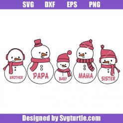 Christmas Snowman Family Cute Svg, Snowman Family Svg, Cute Snowman Svg