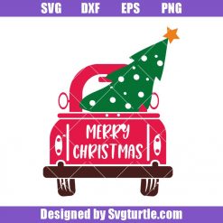Christmas Truck and Tree Svg, Vintage Truck Svg, Back of Truck Svg