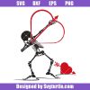 Dabbing Skeleton Love Valentine Svg