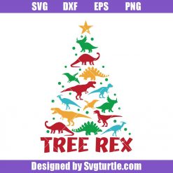 Dinosaur Holiday Tree Svg, Tree Rex Christmas Svg, Kids Christmas Svg