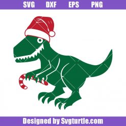 Dinosaur Wearing Santa Hat Svg, Dinosaur Kids Svg, Santa T-Rex Svg