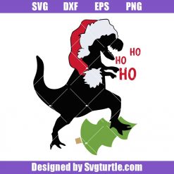 Dinosaur With Santa Hat Svg, Santa Saurus Svg, Christmas Kids Svg