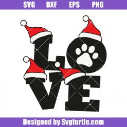 Dog Lover Christmas Svg, Love Santa Paws Svg, Christmas Paw Svg