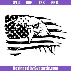 Eagle Through Flag Svg, Eagle Svg, Distressed Flag Svg