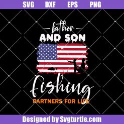 Father And Son Fishing Svg, Fishing Partners Svg, Fishing Svg, American Flag Fishing Svg