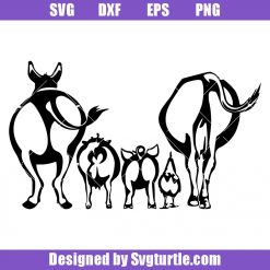 Funny Farm Animal Ass Svg, Animail Farm Svg, Goat Svg, Pig Svg, Cow Svg