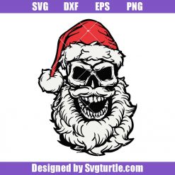 Funny Gothic Christmas Svg, Skull Santa Svg, Skeleton Christmas Svg