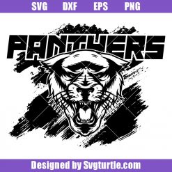 Grunge Panthers Head Svg, Brush Panthers Svg, Panthers Logo Svg