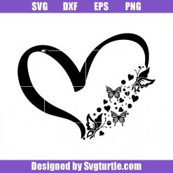 Heart and butterflies Svg, Heart Svg, Butterfly Svg, Summer Svg, Cut File, File For Cricut & Silhouette