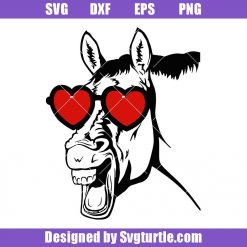 Horse with Heart Glasses Svg, Horse Valentine Day Svg, Farm Animal Svg
