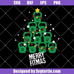Kettlebell Tree Christmas Svg, Merry Fitmas Svg, Funny Workout Svg