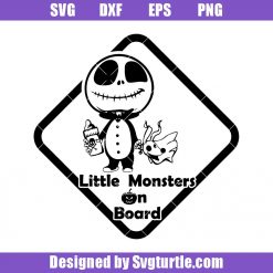 Little Monsters On Board Svg, Baby on Board Svg, Baby Jack Skellington Svg