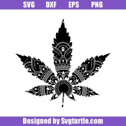 Marijuana Mandala Svg, Marijuana Zentangle Svg, Leaf Weed Tatoo Svg