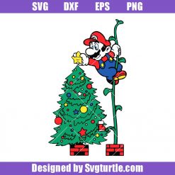 Mario Christmas Tree Decoration Svg, Super Mario Svg, Mario Christmas Svg