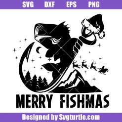 Merry Fishmas Svg, Funny Christmas Svg, Gift For Fishing Lovers