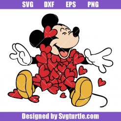 Mickey Mouse Hearts Valentines Day Svg, Mouse Hearts Svg, Mouse Love Svg