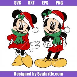 Mickey and Minnie Mouse Christmas Svg, Mouse Disney Christmas Svg