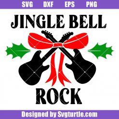 Music Rock Guitar Christmas Svg, Jingle Bell Rock Svg, Jingle Bell Svg