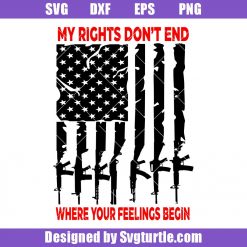 My rights don't end where your feelings begin Svg, American Flag Gun Svg