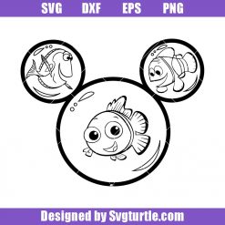 Nemo Ears Mickey Svg, Nemo Disney Svg, Nemo Cartoon Svg, Nemo Cute Svg