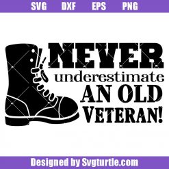 Never Underestimate an Old Veteran Svg, Old Veteran Svg, Grandpa Veteran Svg