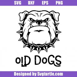 Old Dogs Svg, Pit Bull Svg, Dog Svg, Fierce Dog Face Svg