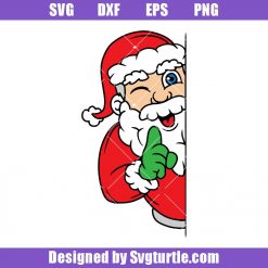 Peeking Santa Claus Funny Svg, Sneaking Santa Svg, Cute Christmas Svg