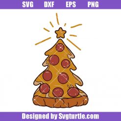 Pizza Christmas Tree Svg, Pizza Slice Xmas Trees Svg, Funny Holiday Svg