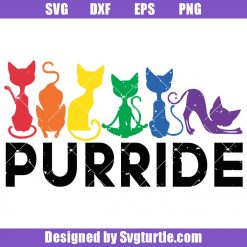 Pride Cat Colorful Svg, LGBT Svg, Gay Pride Purride Svg, LGBT Awareness Svg