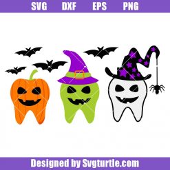 Pumpkin Ghost Tooth Halloween Svg, Ghost Teeth Svg,  Cute Tooth Svg