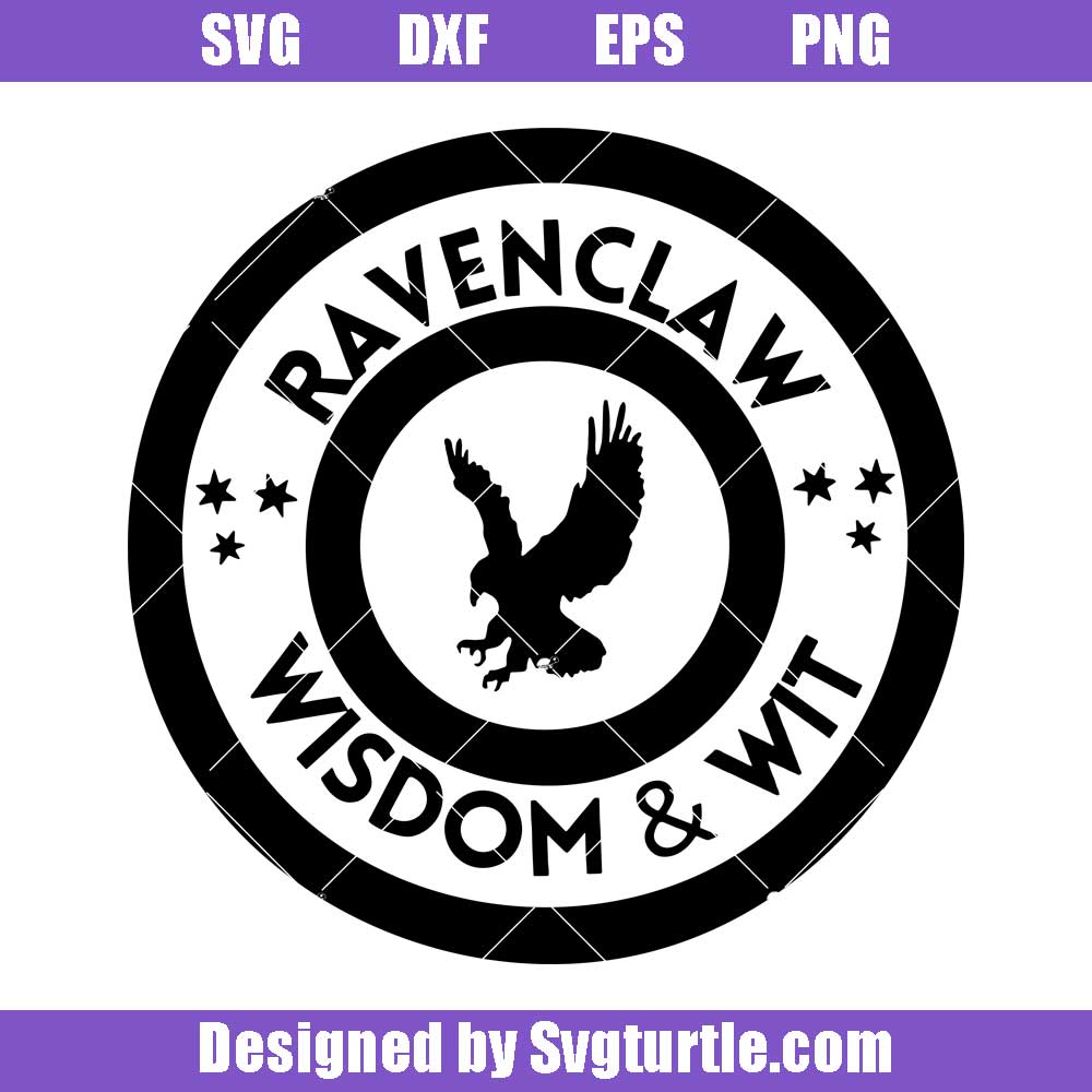 Ravenclaw Wisdom and Wit Svg, Ravenclaw Logo Svg