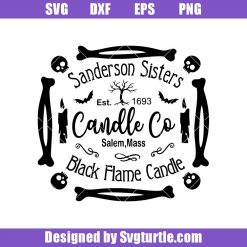 Sanderson Sisters Black Flame Candle Svg, Sanderson Hocus Pocus Svg
