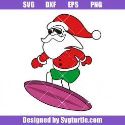 Santa Claus Surf Funny Svg, Funny Santa Svg, Santa Christmas Svg
