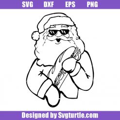 Santa Holding a Sub Submarine Sandwich Svg, Ugly Christmas Sweater Svg