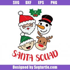 Santa Squad Svg, Cute Christmas Svg, Santa Claus Svg, Reindeer Svg