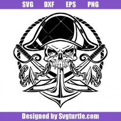 Skull Pirates Logo Svg, Skull and Anchor Svg, Pirate Flag Svg, Pirate Svg