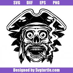 Skull Smoking Weed Svg, Smoking Pirate Skull Svg, Pirate Skull Svg