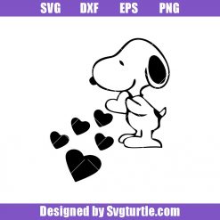 Snoopy Drops Heart Svg, Cute Dog Svg, Funny Dog Svg, Snoopy Svg