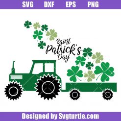 Tractor Saint Patricks Day Svg, Tractor Svg, Shamrock Svg