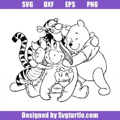 Winnie The Pooh And Friends Outline Svg , Friends Svg, Cartoon Svg, Movies Svg, Stitch silhouette , Cut Files, File For Cricut, Silhouette