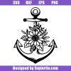 Anchor-with-flower-svg,-cruise-svg,-floral-anchor-svg