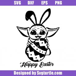 Baby Yoda Happy Easter SVG, Easter Egg SVG, Easter Bunny