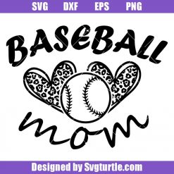 Baseball Mom Leopard Svg, Leopard Heart Svg, Baseball Svg
