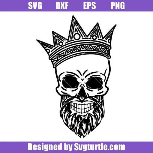 Bearded Skull with Crown Svg