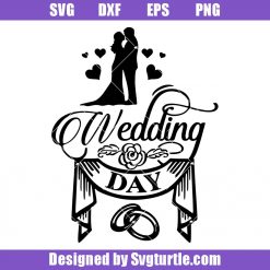 Bride and Groom on Wedding Day Svg, Wedding Svg, Ring Svg